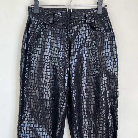 Vintage Selene Croc Coated Straight Leg Pant - 6 - Picture 7 of 12